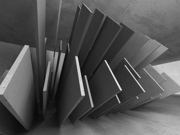 istock Dark industrial construction. Concrete rusty walls. Architecture background 869416350