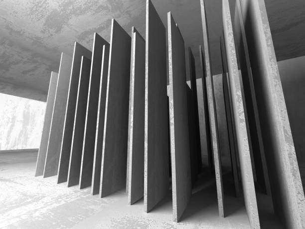 istock Dark industrial construction. Concrete rusty walls. Architecture background 869416626