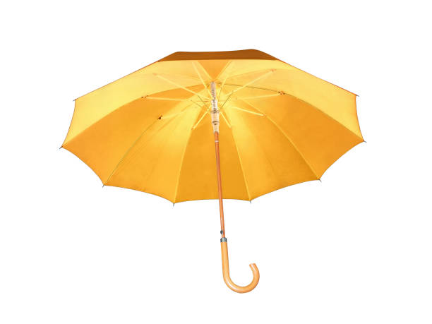 istock Modern orange umbrella isolated on white. 869416838