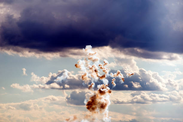 istock Dramatic sky and fireworks like abstract painting 869420506