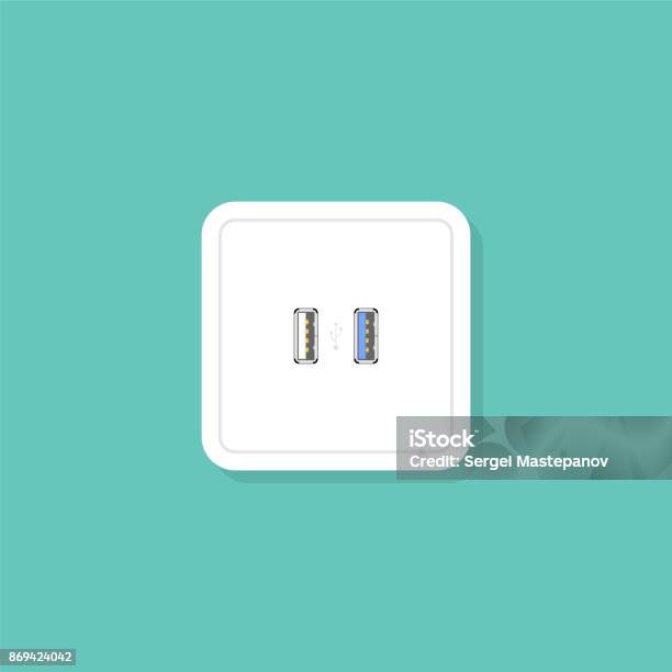 Usb Socket Drawing Usb Electric Power Socket Ac Outlet Flat Style Stock Illustration ...