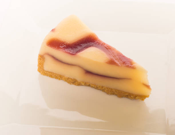 istock Cheesecake slice on white plate , isolated on white background 869430532