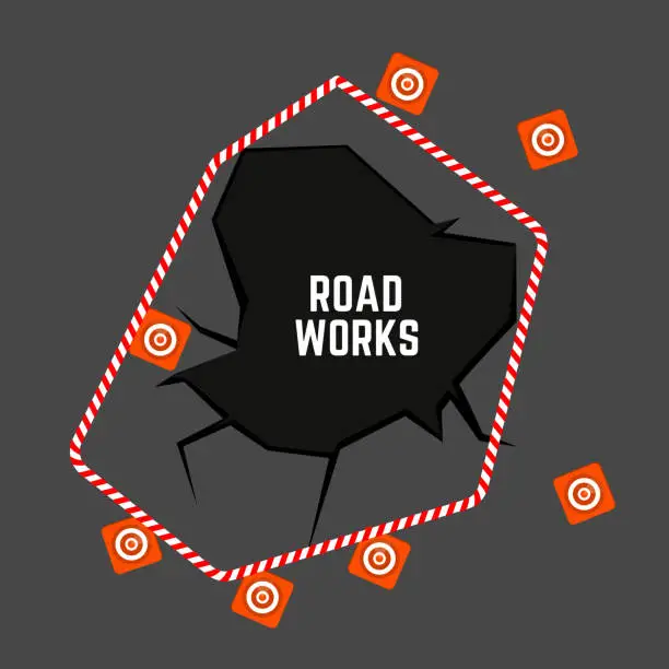 Vector illustration of Road Works Image