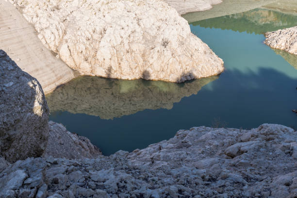 istock artificial lake Bimont emptied due to work on the hydro dam 869437474