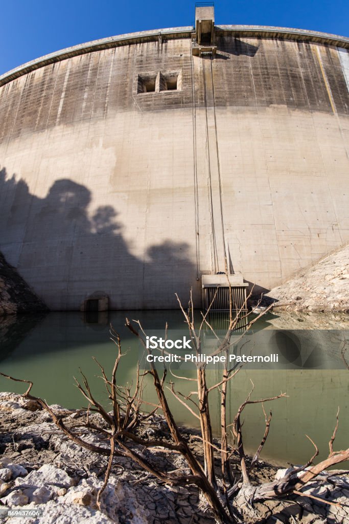 work on the hydroelectric dam at Bimont on the Sainte-Victoire massif near Aix-en-Provence Built Structure Stock Photo