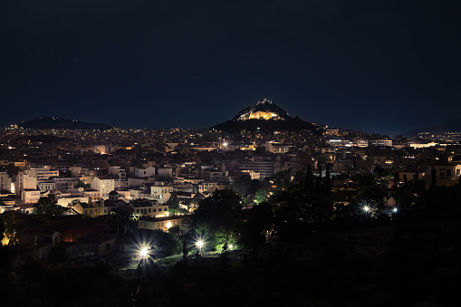 Athens view from Acropolis on Likavitos.