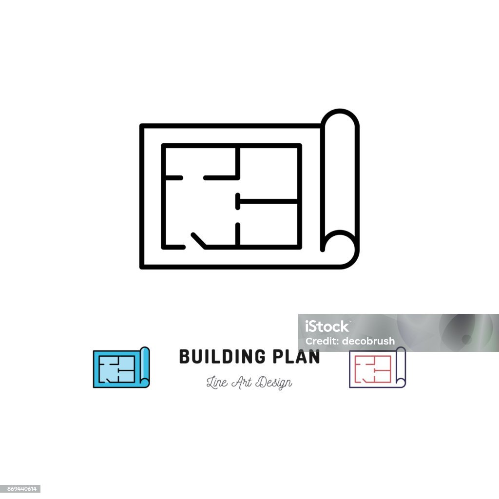 Bau Plan Symbol, Umriss Symbol der Bau und die Reparatur - Lizenzfrei Icon Vektorgrafik