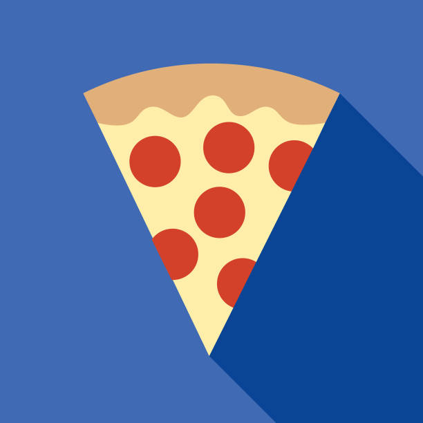 Pizza Slice Icon Vector illustration of pizza slice icon. pizza slice stock illustrations