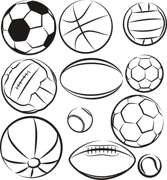 Vector illustration of balls - sport eguipment set