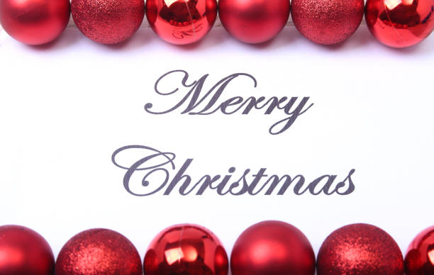 istock Text merry christmas on paper with many balls 869459534