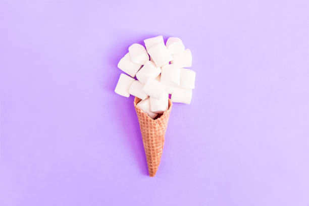 Creative minimal still life on purple paper