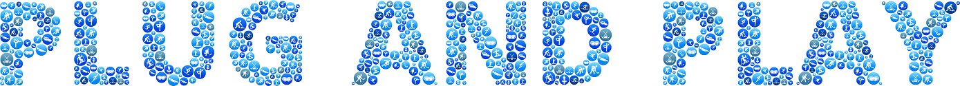 Plug-And-Play Winter Sports Vector Buttons. This royalty free vector image features the main shape composed of blue buttons with winter sports icons. The buttons fill up the outlines of the main shape to form a seamless pattern. The icons include various winter sport activities such as skating, skiing, hockey and many more popular winter sports. The background is light in color.