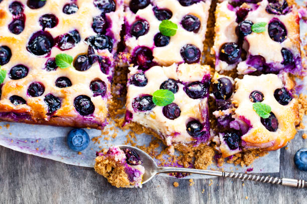istock Shortcrust  pie with blueberries and condensed milk 869466372