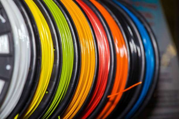 ABS wire plastic for 3d printer Colorful filament ABS wire plastic for 3d printers 3d scanning photos stock pictures, royalty-free photos & images