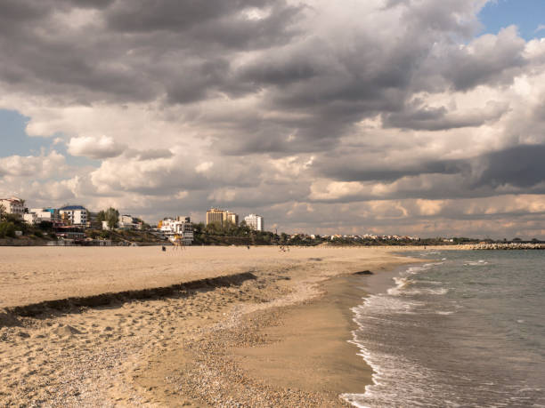 istock Abandoned sandy beach on the black sea (Romania). 869473200