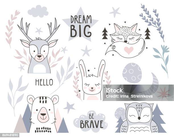 Animals Stock Illustration - Download Image Now - Baby - Human Age, Cute, Child