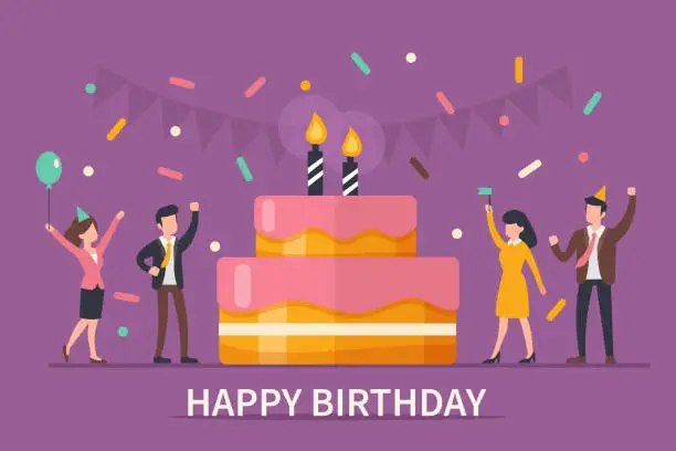 Vector illustration of happy birthday