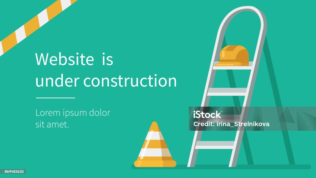 under construction Website under construction page. Flat style vector illustration. Construction Site stock vector