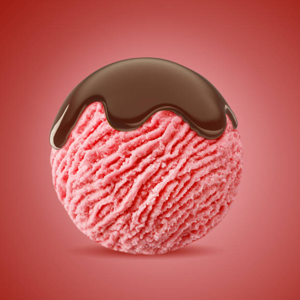 istock strawberry ice cream scoop chocolate sauce 869485602
