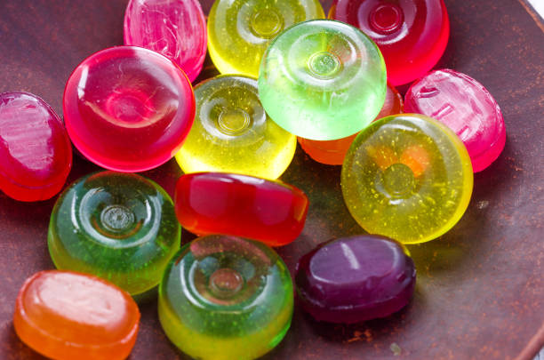 istock Multicolored texture, background of lollipops. 869489602