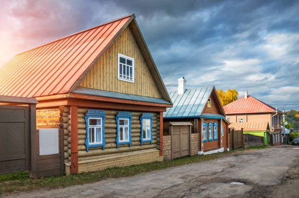 istock house with blue carved windows 869493546