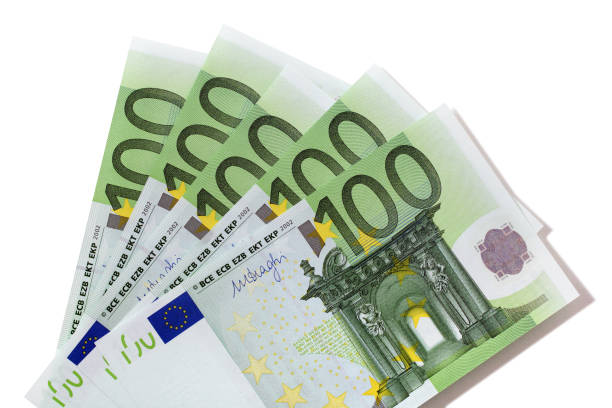 100 ユーロ短期 - european union euro note european union currency paper currency currency ストックフォトと画像