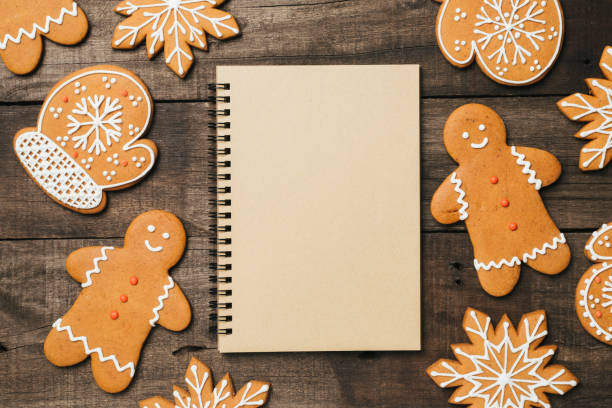 istock Xmas background with gingerbread and space for text 869513926