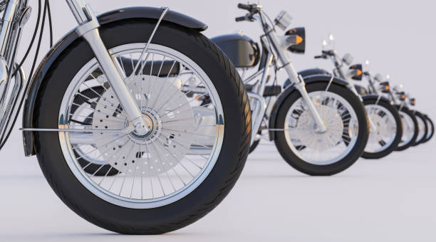 istock Lined up Motorcycles with Diminishing Perspective 869521078