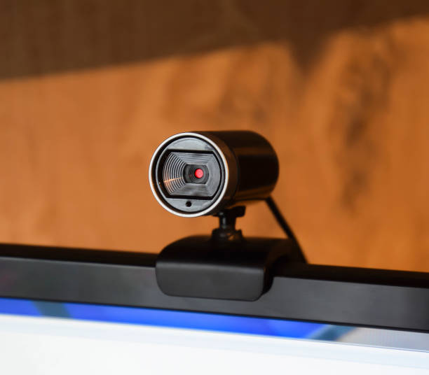 istock Web camera, attached to the monitor 869537890