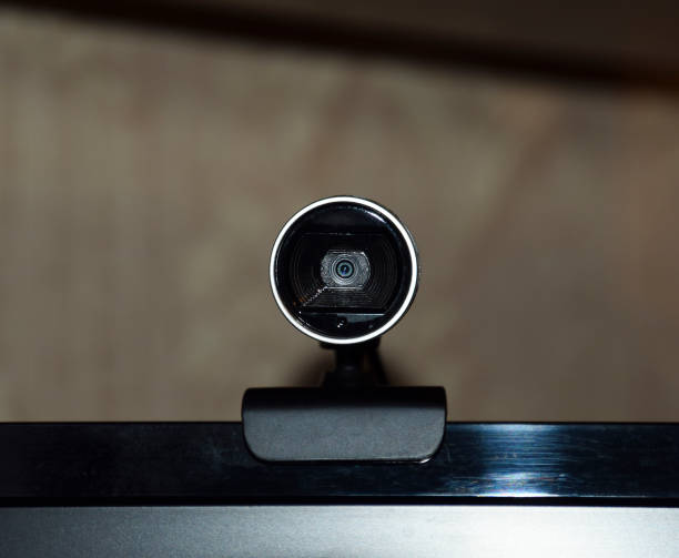 istock Web camera, attached to the monitor 869537894