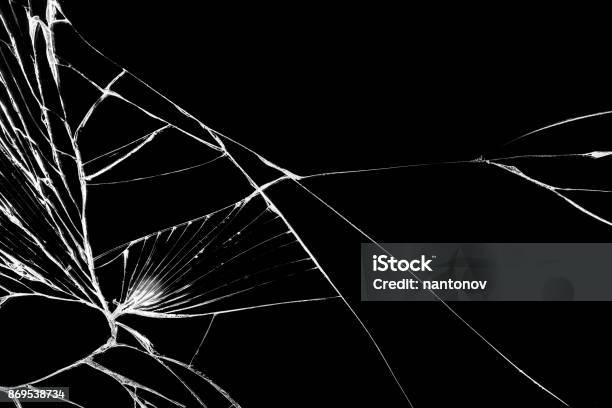 Black Cracked Touch Screen Phone Background Texture For You Project Stock Photo - Download Image Now