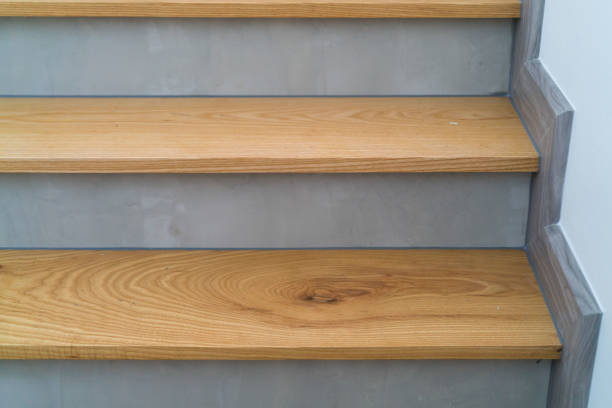 istock Wood ash floor stairs minimal loft design room 869551046