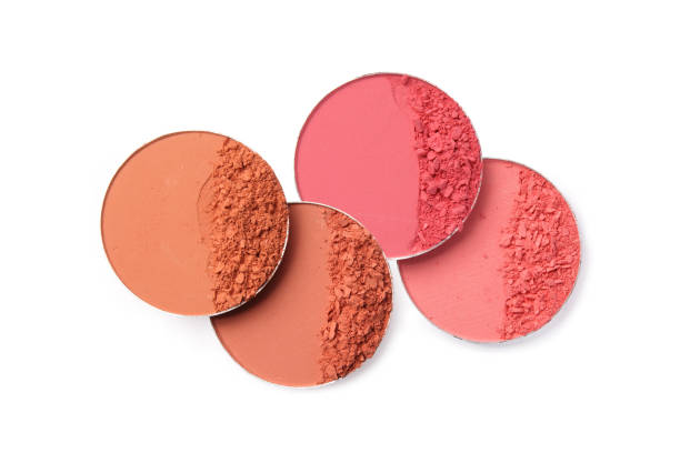 istock Crushed blush or face powder isolated on white 869557488