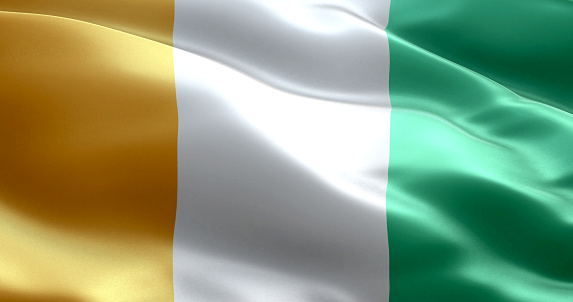 The flag of Cote d'Ivoire