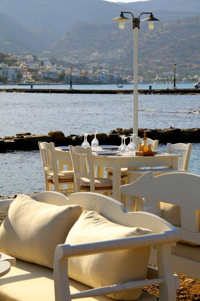 istock Fine dining on the water in Crete Greece 869560620