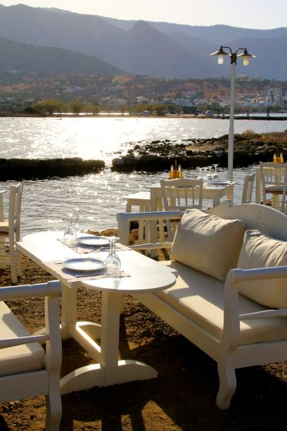 istock Fine dining on the water in Crete Greece 869560698