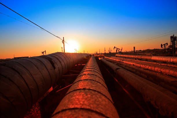 istock Oil pipeline, industrial equipment 869571328