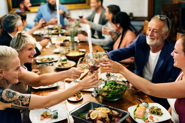 istock Group of diverse friends are celebrating together 869580612