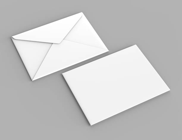 istock Blank white realistic baronial envelopes mock up. 3d rendering illustration. 869583892