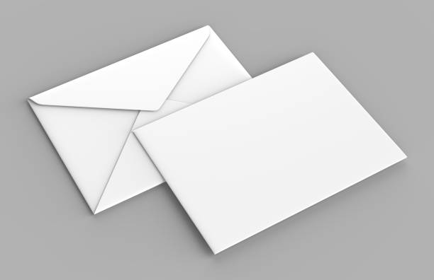 istock Blank white realistic baronial envelopes mock up. 3d rendering illustration. 869583904