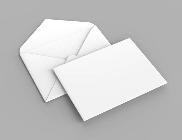 Blank white realistic baronial envelopes mock up. 3d rendering illustration.