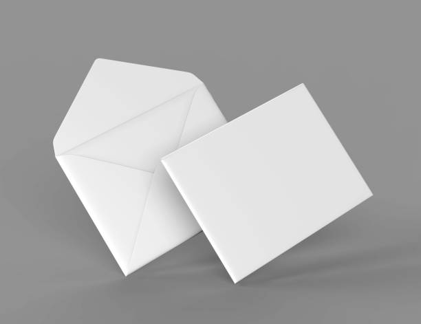 istock Blank white realistic baronial envelopes mock up. 3d rendering illustration. 869584136