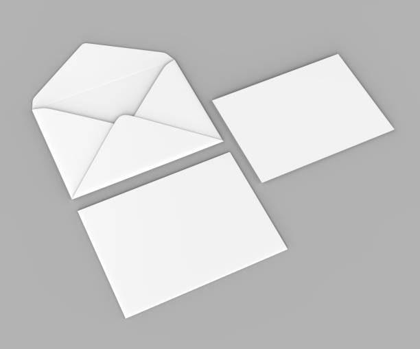 istock Blank white realistic baronial envelopes mock up. 3d rendering illustration. 869584394