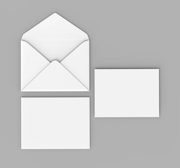 istock Blank white realistic baronial envelopes mock up. 3d rendering illustration. 869584540