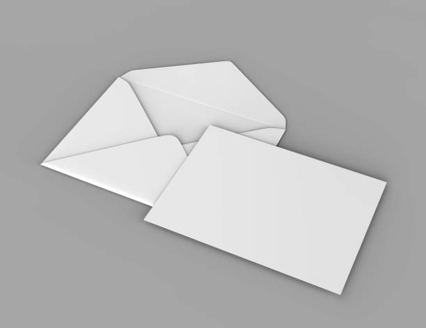 istock Blank white realistic baronial envelopes mock up. 3d rendering illustration. 869584558