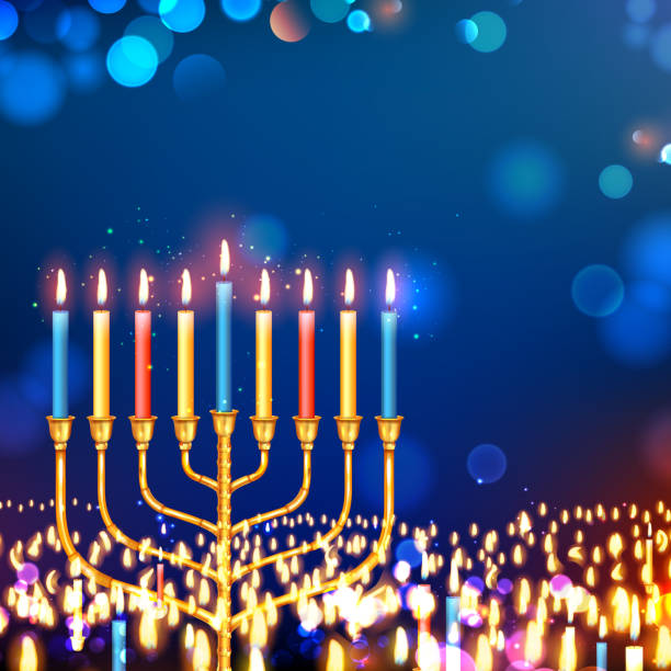 istock Happy Hanukkah, Jewish holiday background 869591098