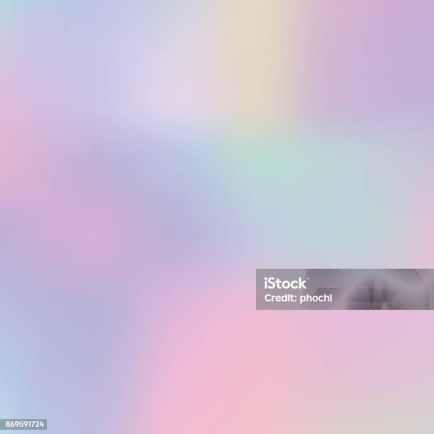 Abstract Blurred Pastel Color Holographic Trendy Background Stock Illustration - Download Image Now