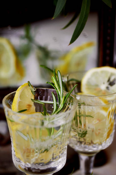 istock Refreshing summer drink with lemon.Thirst-quenching water 869594880