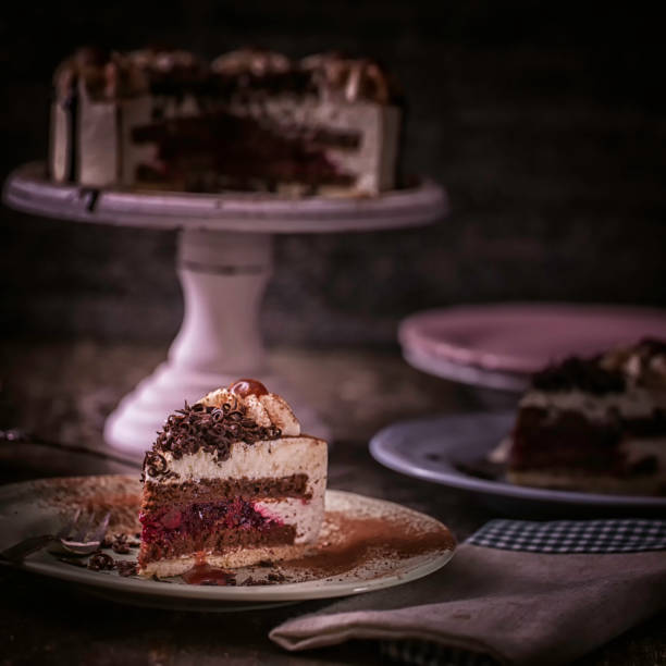 istock Black Forrest Cake with Whipped Cream 869598904