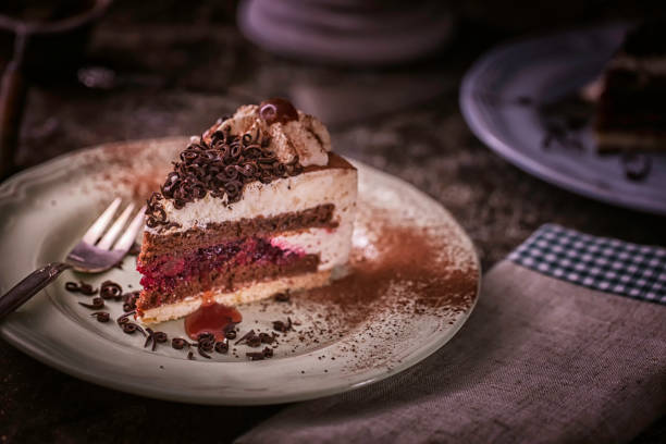 istock Black Forrest Cake with Whipped Cream 869598910